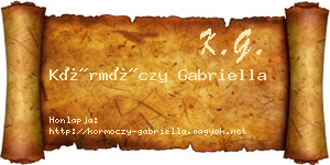Körmöczy Gabriella névjegykártya